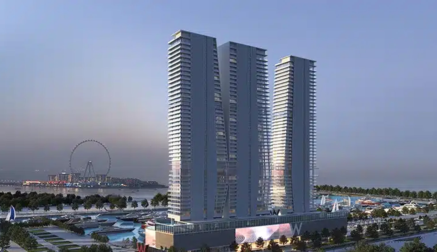 Handshake and modern villa