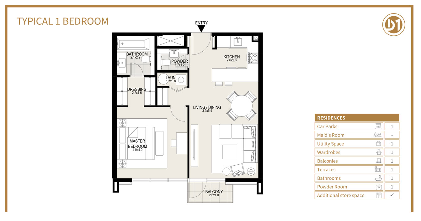 1 Bedroom